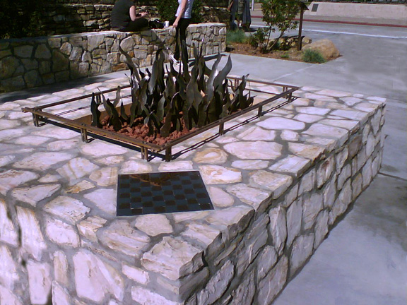 Flames Fire Pit and Guard Rail