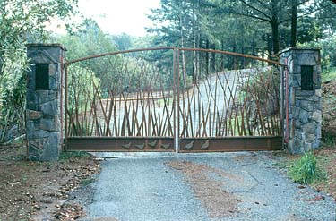 Twisted Grasses Drive Gates with Quail